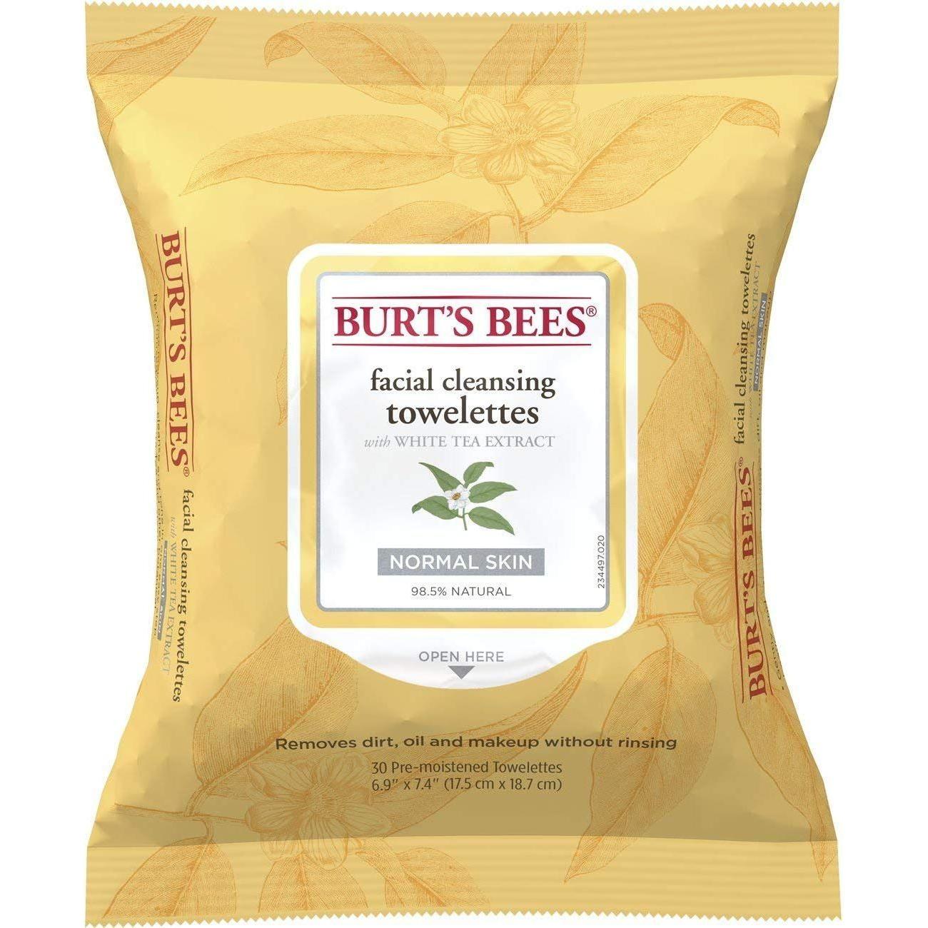 Burt's Bees Facial Cleansing Towelettes With White Tea Extract 2pk Facial Cleansing Towelettes Pasteur Pharmacy