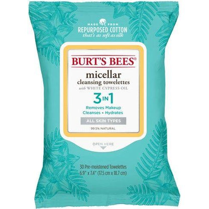 Lingettes nettoyantes micellaires 3-en-1 Burt's Bees, 30 unités