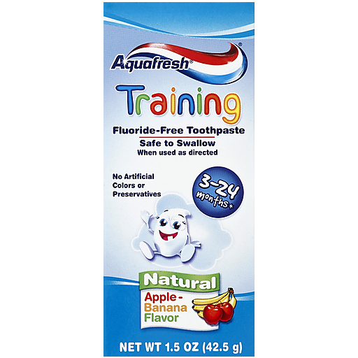 Aquafresh Training Natural Apple-Banana Flavor Fluoride-Free Toothpaste 1.5 Oz. Box Toothpaste Pasteur Pharmacy