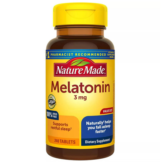 Nature Made Melatonin, 3 Mg, Tablets, Value Size Vitamins & Supplements Pasteur Pharmacy