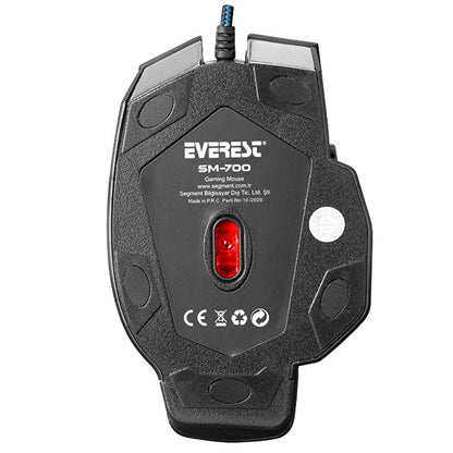 Souris de jeu filaire Everest SM-700 - DPI personnalisable, capteur optique, noir