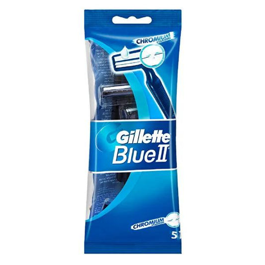 Lames de rasoir Gillette Blue 2 – Essentiels de rasage pour hommes, paquet de 5, revêtement au chrome pour un rasage en douceur