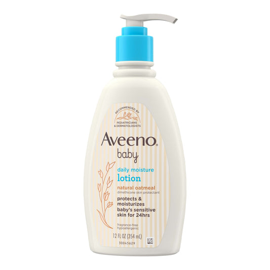 Aveeno Baby Daily Moisture Lotion, Fragrance Free, 12 fl oz Baby Lotion Pasteur Pharmacy