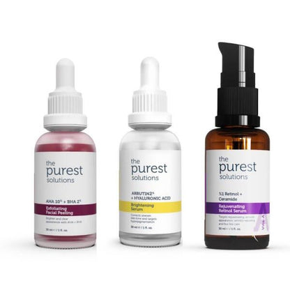 Set de sérums para el cuidado de la piel The Purest Solutions - Sérum antimanchas, iluminador y rejuvenecedor con ácido hialurónico y retinol