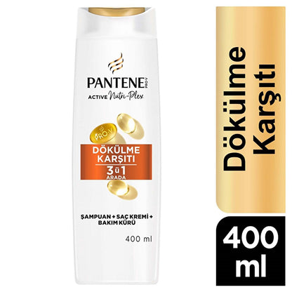 Shampooing 3-en-1 Anti-Chute Pantene avec technologie PRO-V - Renforce et nourrit les cheveux, 400 ml