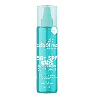 Spray de protección solar transparente Cire Aseptine Kids FPS 50+ 200 ml