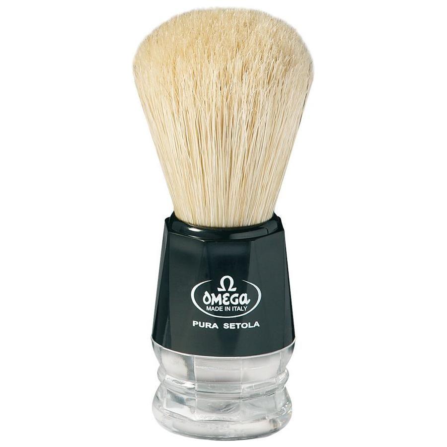 Omega Black Andclear Acrylic Handle Boar Bristle Shaving Brush #10019 Shaving Brush Pasteur Pharmacy