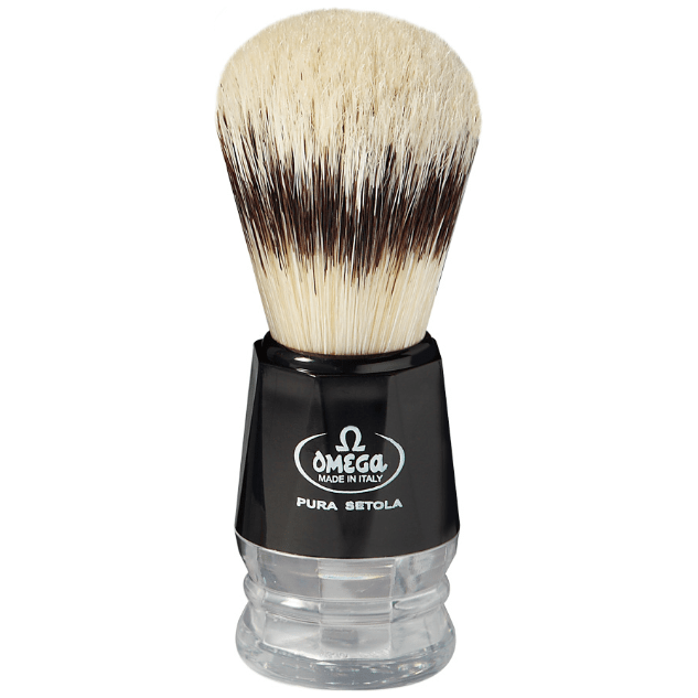 Omega Pig Bristles Shaving Brush Black Pure Brushes Natural Bristles #10219 Shaving Brush Pasteur Pharmacy