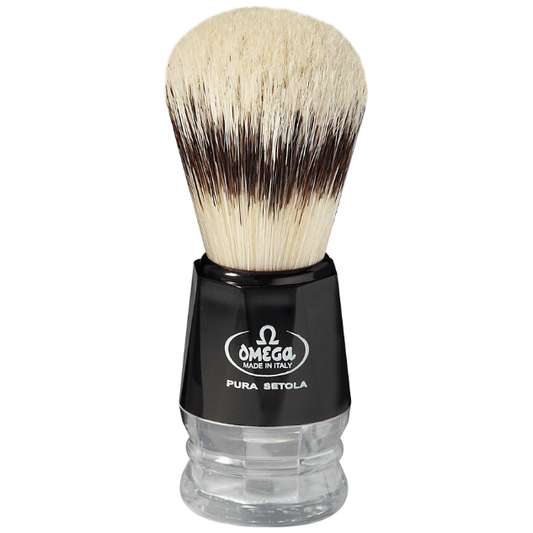 Omega Pig Bristles Shaving Brush Black Pure Brushes Natural Bristles #10219 Shaving Brush Pasteur Pharmacy