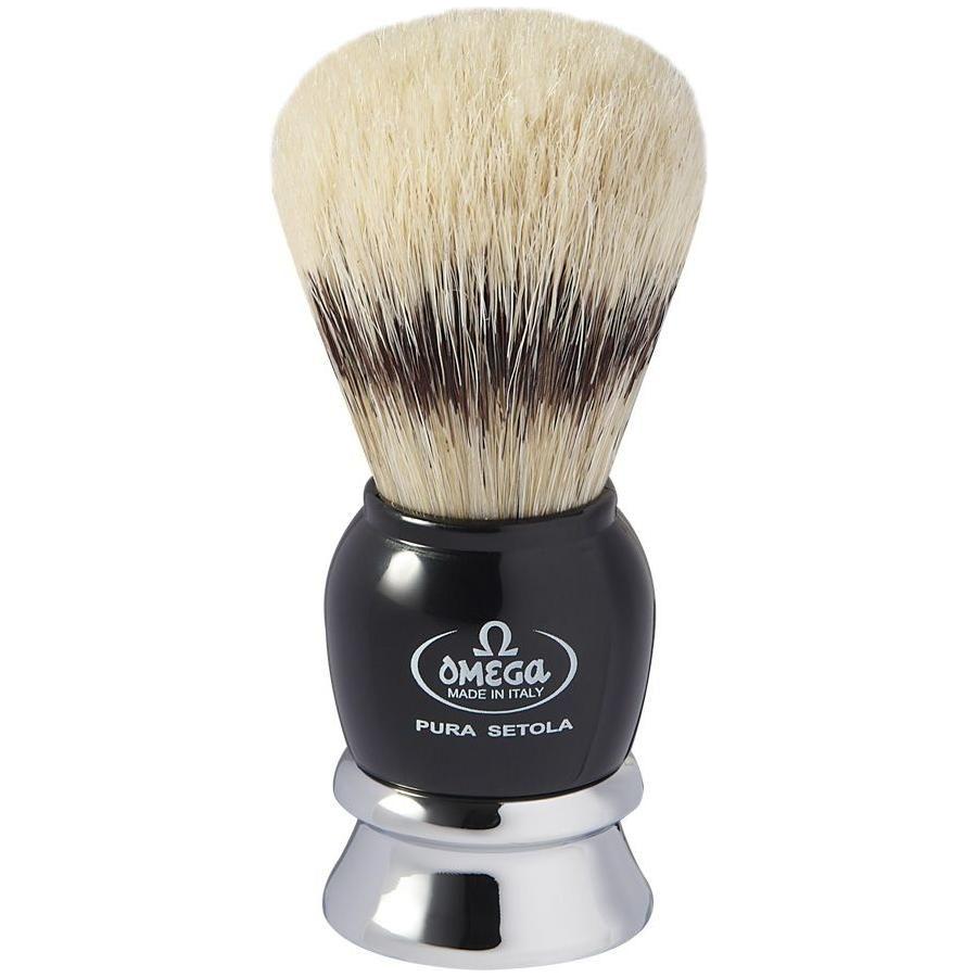 Omega Pure Bristle Shaving Brush With Chromed Plastic Handle Shaving Brush Pasteur Pharmacy