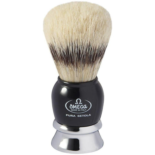 Omega Pure Bristle Shaving Brush With Chromed Plastic Handle Shaving Brush Pasteur Pharmacy