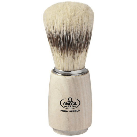 Omega Banded Boar Shaving Brush White Ash Wood #11711 Shaving Brush Pasteur Pharmacy
