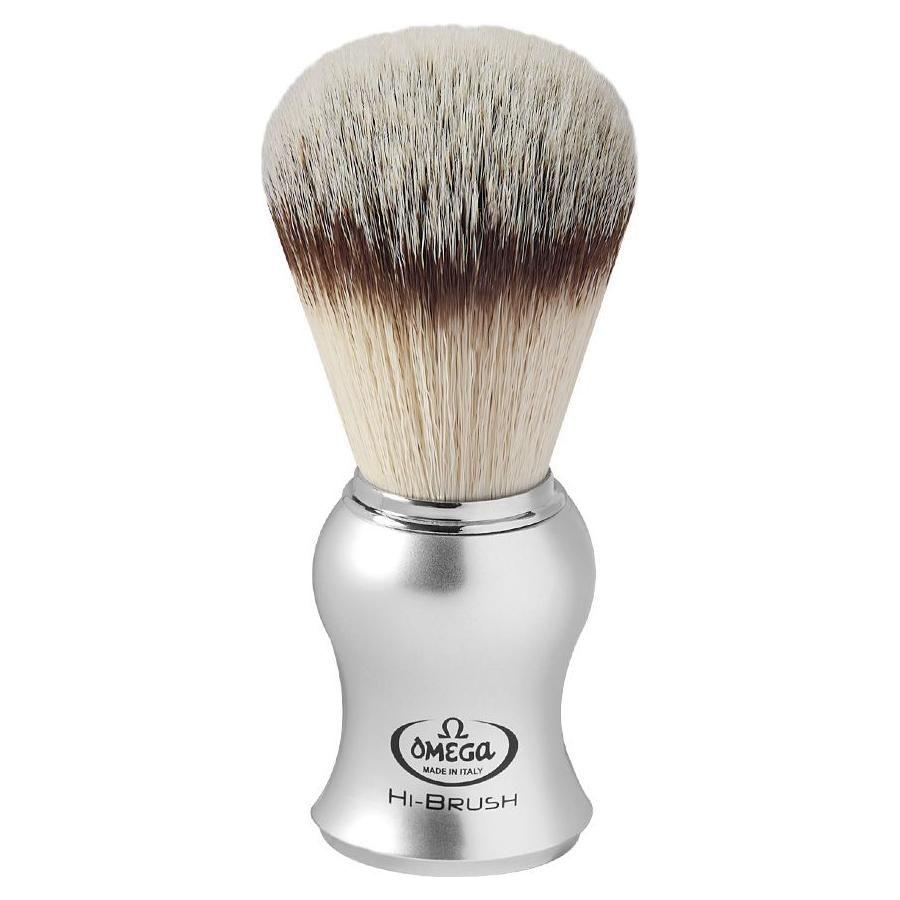 Omega Premium Shaving Hi-Brush With Synthetic Hair Satin Grey Handle #46229 Shaving Brush Pasteur Pharmacy