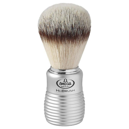 Omega Hi-Brush Series Synthetic Satinized Handle #46230 Shaving Brush Pasteur Pharmacy