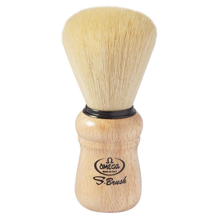 Omega S-Brush Synthetic Fiber Shaving Brush With Beech Wood Handle #S10005 Shaving Brush Pasteur Pharmacy
