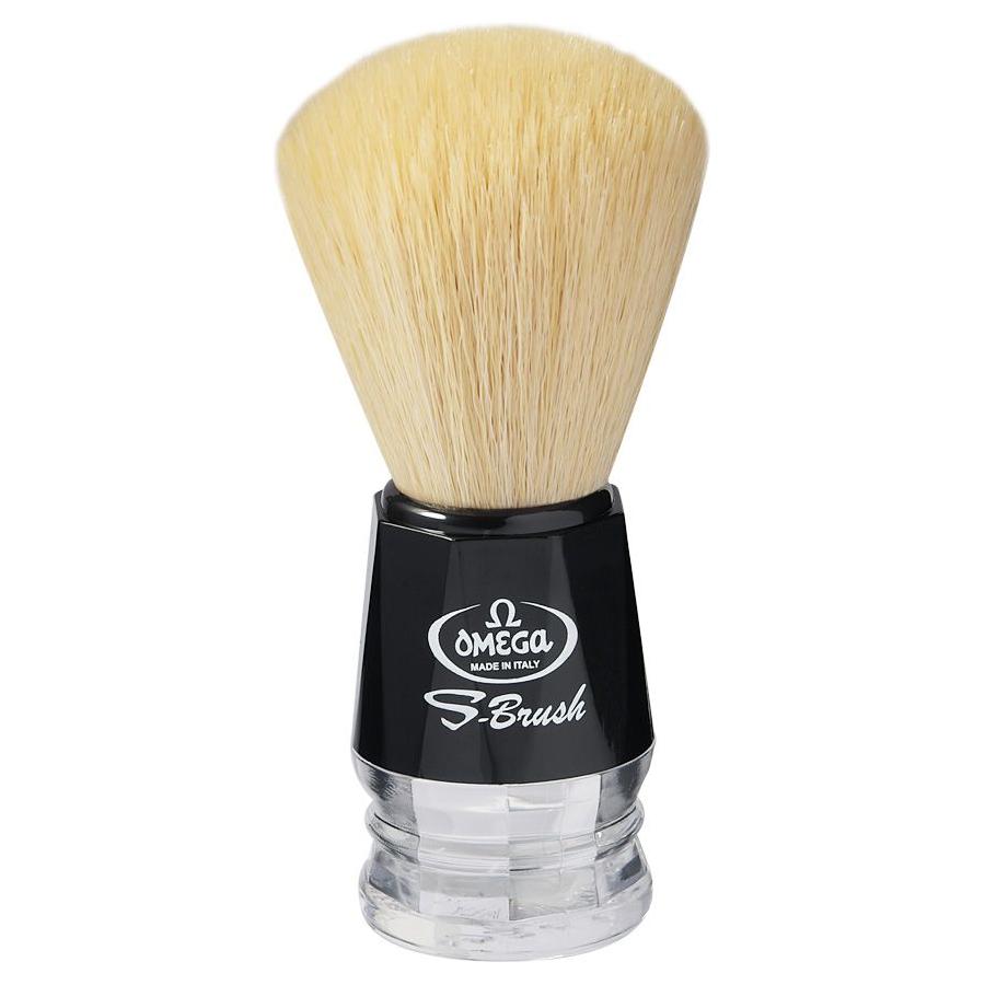 Omega S-Brush Synthetic Fibre Shaving Brush With Black Handle Shaving Brush Pasteur Pharmacy