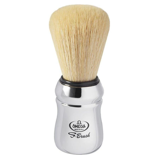 Omega S-Brush Synthetic Fibre Shaving Brush With Chromed Plastic Handle #S10083 Shaving Brush Pasteur Pharmacy