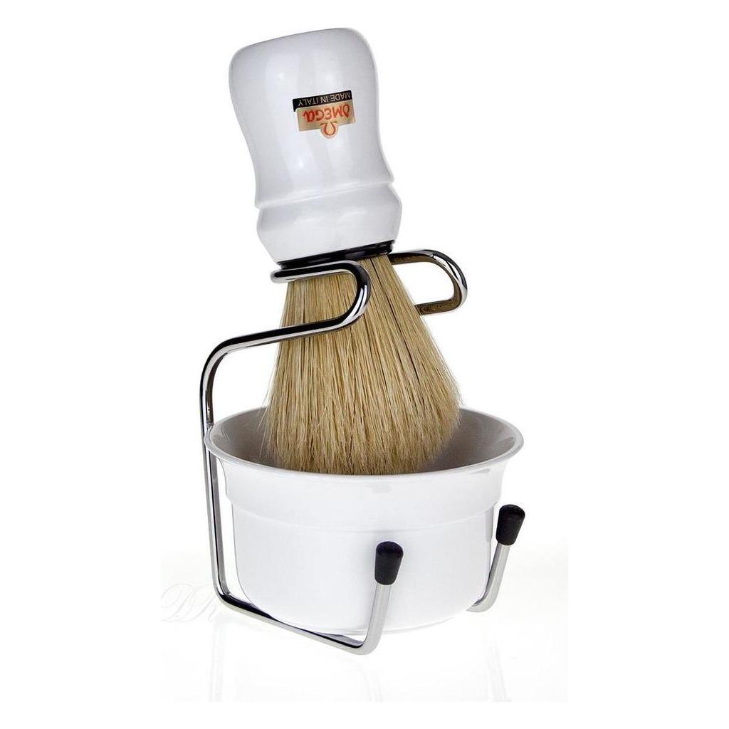 Omega Shaving Set Om49.18 Shaving Brush Bristle + Crucible White Shaving Set Pasteur Pharmacy