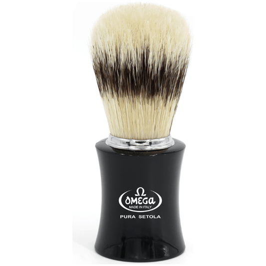 Omega Pig Hair Black Handle Shaving Brush #11868 Shaving Brush Pasteur Pharmacy