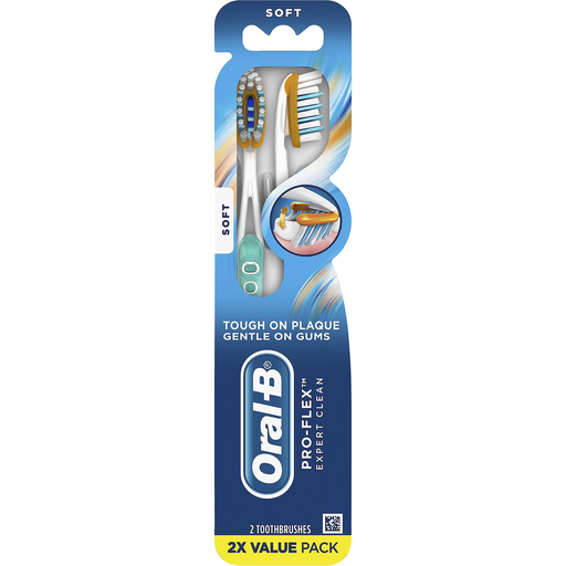 Oral-B Pro-Flex, Toothbrush, Soft, 2 Toothbrushes Toothbrushes Pasteur Pharmacy