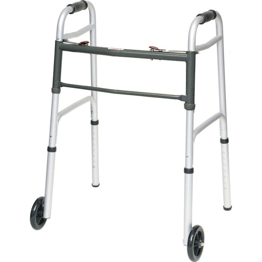 ProBasics Walker Folding Two Button With Wheels Walkers Pasteur Pharmacy