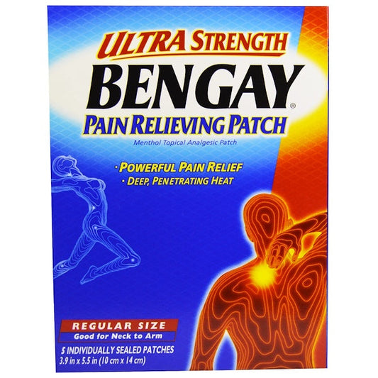 Bengay Ultra Strength Pain Relief Patch For Muscle, Pain, Regular 3.9 X 5.5 Inches Personal Care Pasteur Pharmacy