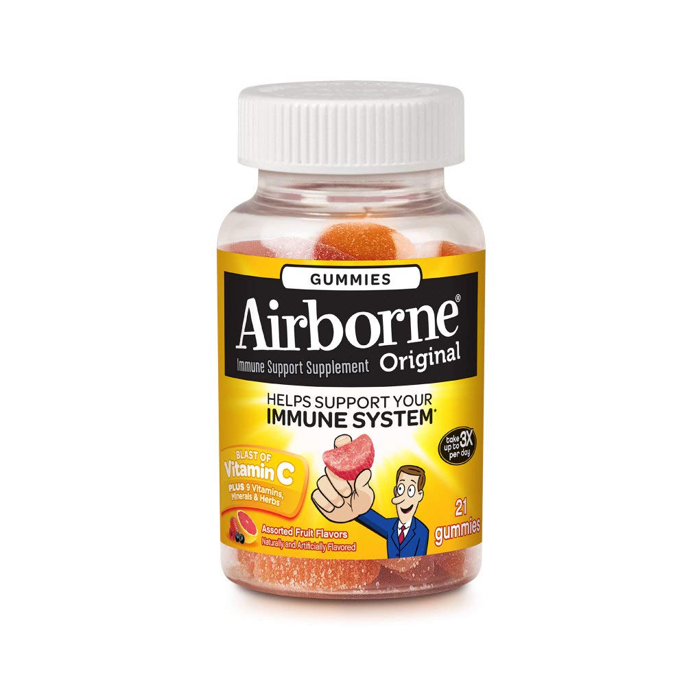 Airborne Immune Support Gummies, Vitamin C & Zinc, Assorted Fruit - 21 Count Vitamins & Supplements Pasteur Pharmacy