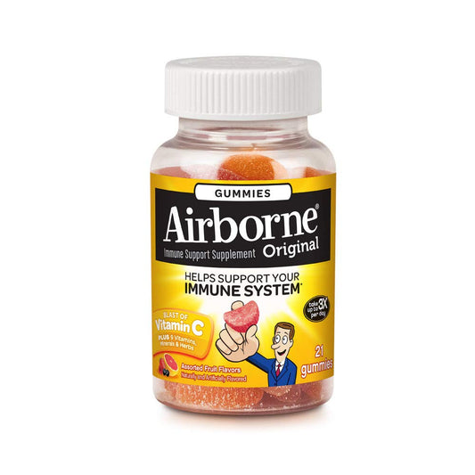 Airborne Immune Support Gummies, Vitamin C & Zinc, Assorted Fruit - 21 Count Vitamins & Supplements Pasteur Pharmacy