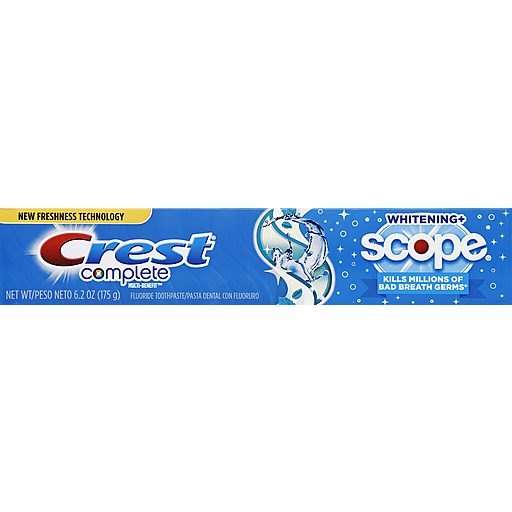 Crest Complete Multi-Benefit Toothpaste, Fluoride, Whitening + Scope, Cool Peppermint
