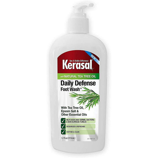 Kerasal Daily Defense Foot Wash Plus Natural Tea Tree Oil, 12 Fl Oz Foot Care Pasteur Pharmacy