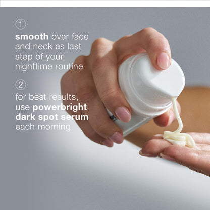 Crema de noche Dermalogica PowerBright: corrección de manchas oscuras, cuidado de la piel antienvejecimiento, crema facial nocturna con niacinamida y vitamina C para el tratamiento de la hiperpigmentación