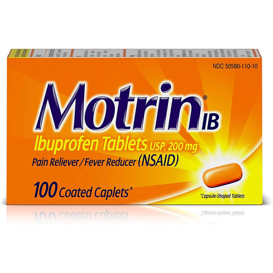 Motrin IB (Ibuprofen) 200 mg Caplets, 6 Packs of 4 Caplets Medicine & Drugs Pasteur Pharmacy