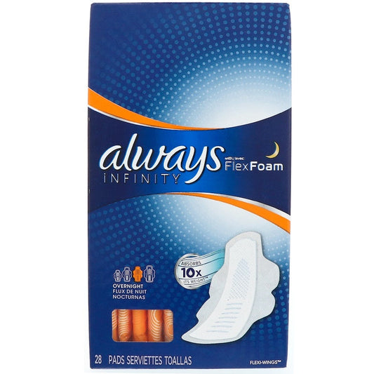 Always Infinity Flex Foam With Wings, Overnight, 28 Pads Health & Beauty Pasteur Pharmacy