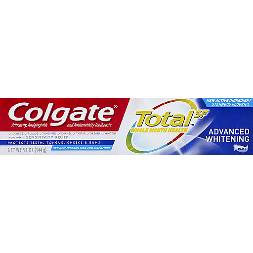 Colgate Total Advanced Whitening Paste Toothpaste, 5.1 Oz Toothpaste Pasteur Pharmacy