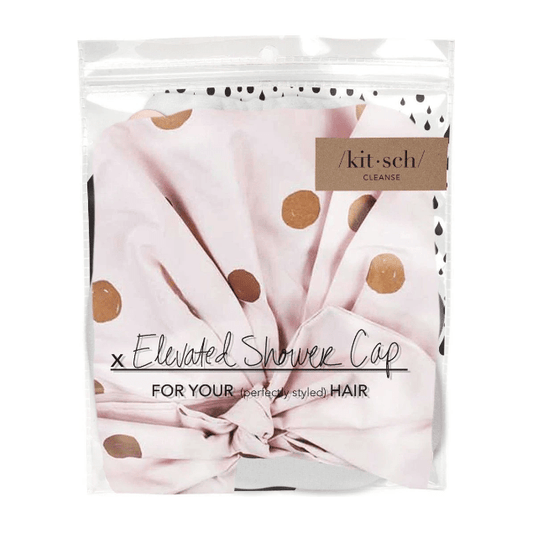 KitSch Elevated Shower cap Blush Dot Shower Cap Pasteur Pharmacy