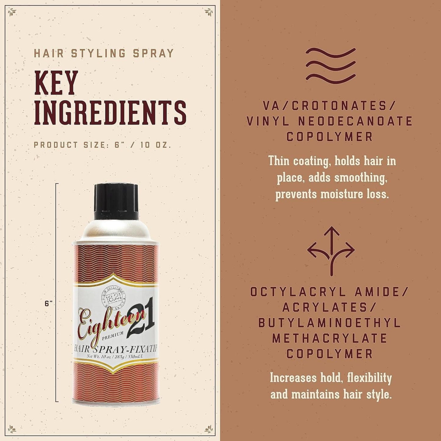 18.21 Eighteen 21 Premium Hairspray- Fixatif 9.6 Oz Hairspray Pasteur Pharmacy