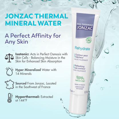 Contorno de ojos calmante Eau Thermale Jonzac para piel sensible - Hipoalergénico y natural
