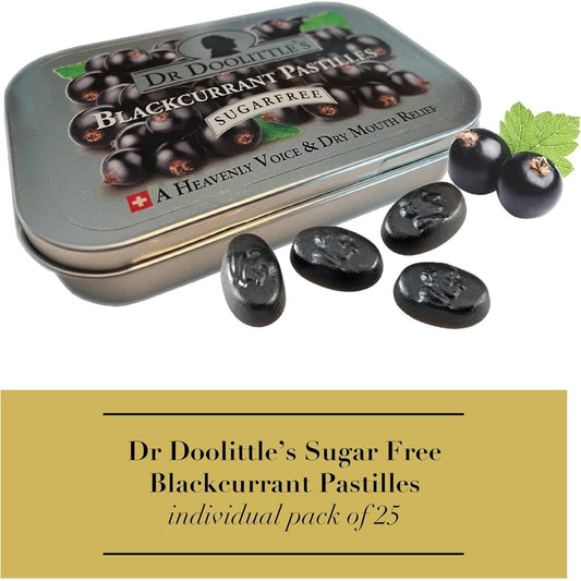 Dr Doolittle's Blackcurrant Sugarfree Pastilles - 25 Count 60g Sugarfree Pastilles Pasteur Pharmacy