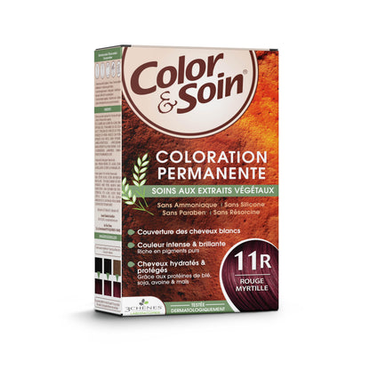 Color&Soin 11R Tinte para el cabello rojo arándano - Color de cabello rojo vibrante con cuidado nutritivo