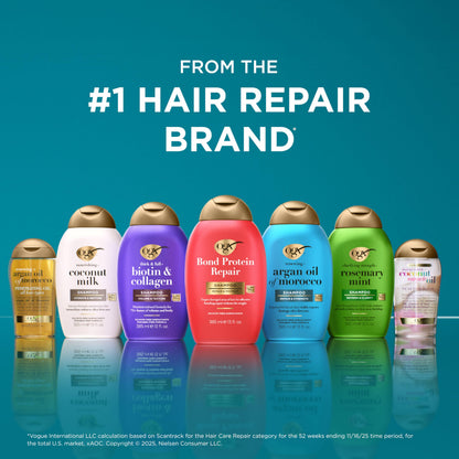Champú OGX Biotin & Collagen: cuidado capilar espesante y fortalecedor para cabello fino o débil, 13.01 fl oz