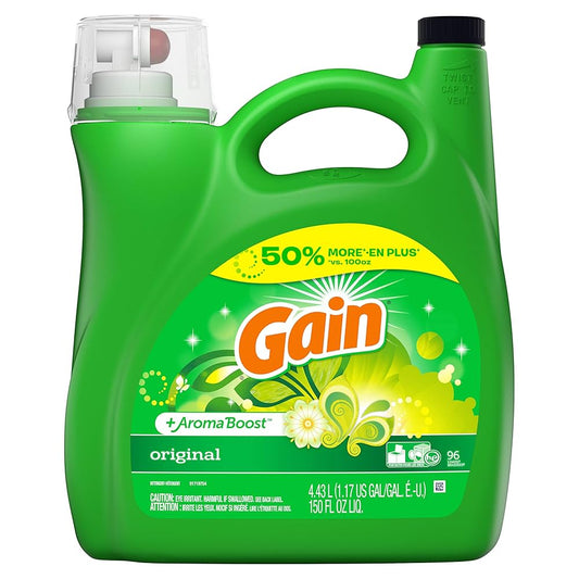 Gain + Aroma Boost Liquid Laundry Detergent, Original, 96 Loads 150 fl oz Home Fragrance Pasteur Pharmacy