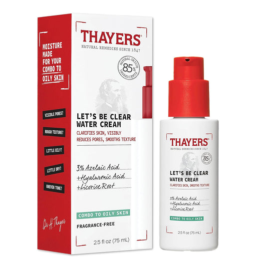 Thayer's Let's be Clear Water Cream 2.5 oz Skin Care Pasteur Pharmacy