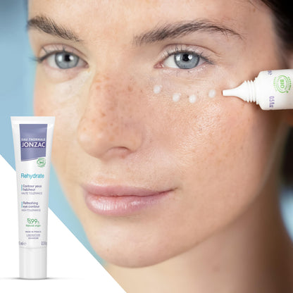 Contorno de ojos calmante Eau Thermale Jonzac para piel sensible - Hipoalergénico y natural