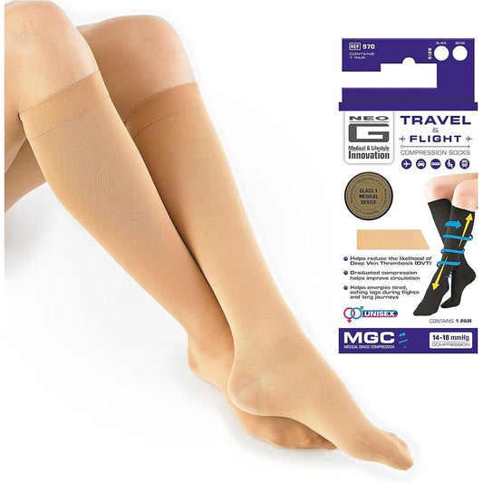 Neo G Energizing Compression Knee High Socks – Tan, Medium Socks Pasteur Pharmacy