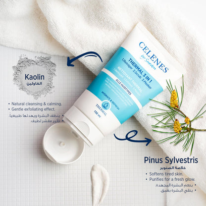Celenes Thermal Masque Peeling Nettoyant 3 en 1 150ml - Hydratant & Rafraîchissant