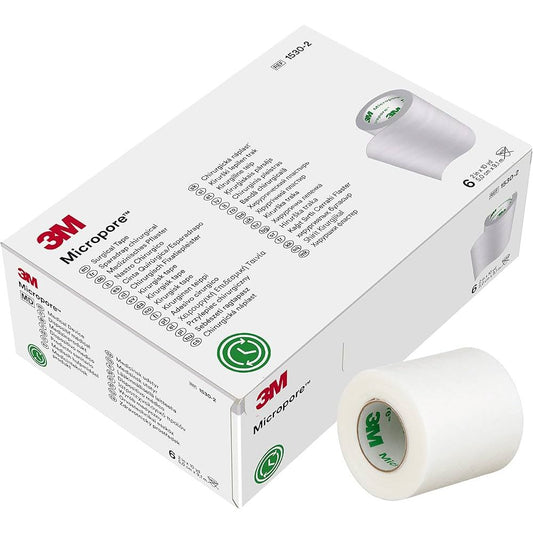 3M Micropore Surgical Paper Tape, 2 Inch, Box of 6 Medical Tape & Bandages Pasteur Pharmacy