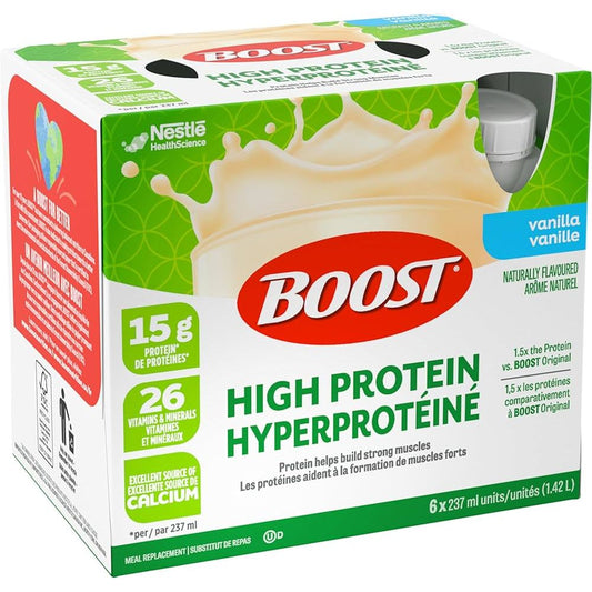 BOOST 15 g High Protein Meal Replacement Drink, Vanilla, 237 ml, 6 Counts ( Pack Of 4 ) Health Care Pasteur Pharmacy