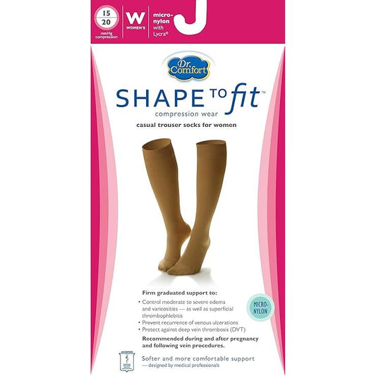 Dr. Comfort Women's Micro Nylon Graduated Compression Knee High 15-20 Mmhg Black Knee Socks Pasteur Pharmacy