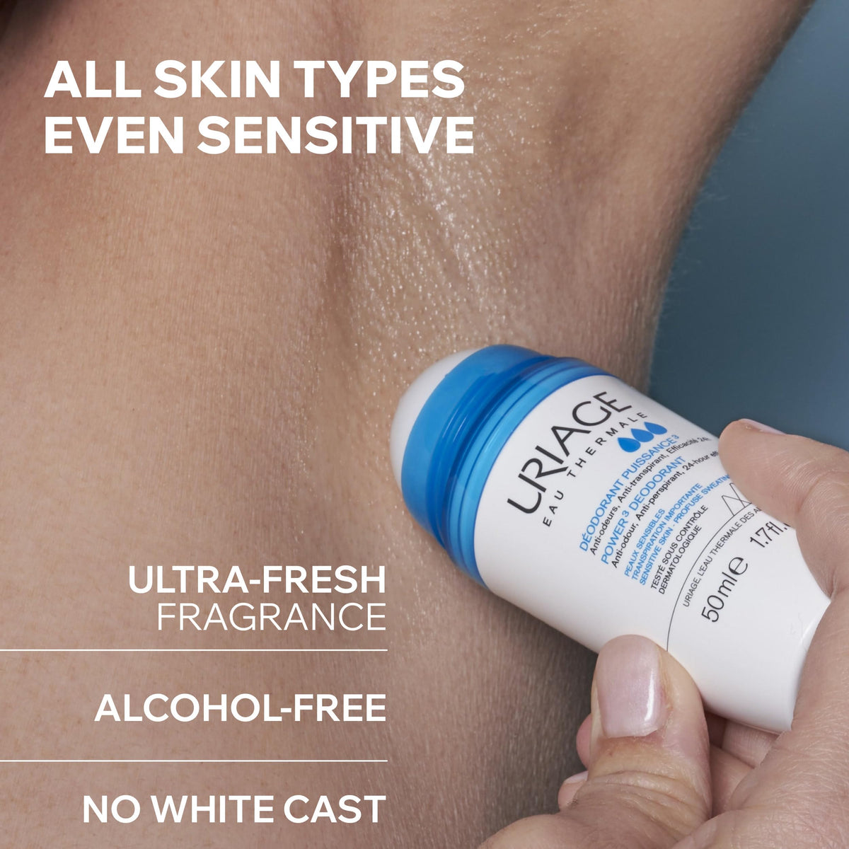 Uriage Gentle Deodorant Roll-on - Aluminium-Free, Paraben-Free, Sensitive Skin Care - 50ml