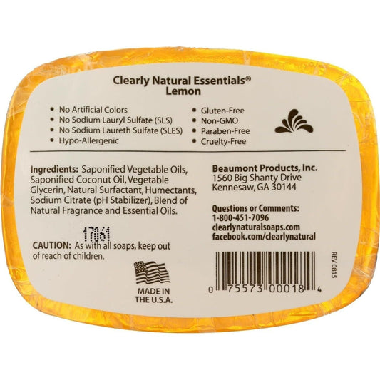 Clearly Natural Essentials Lemon Glycerin Soap 4 oz Pasteur Pharmacy